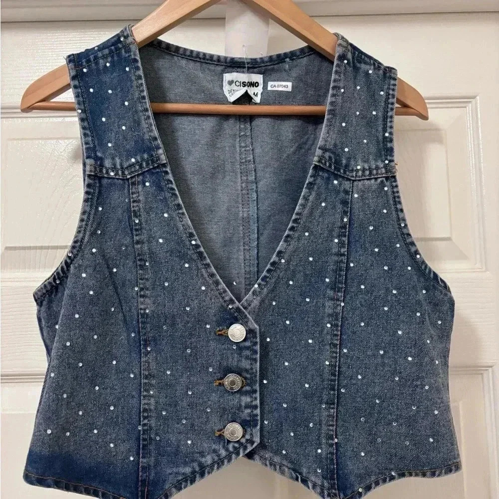NWT CiSono  Rhinestone Vest